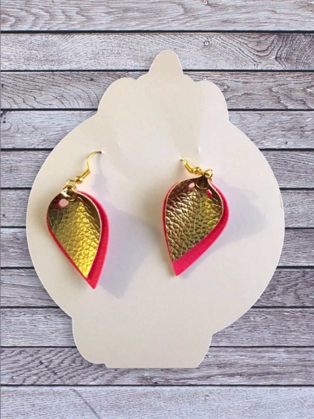 NEW Faux leather drop earrings